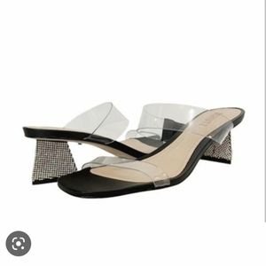 Schutz Ariellen Low Vinyl & Rhinestones Mule